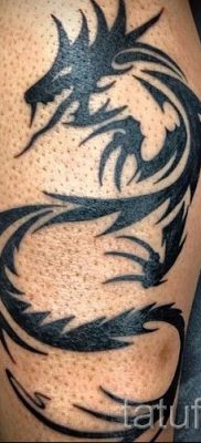 صور - Tatouage tribal sur sa jambe - un exemple pour un article sur l’importance de 2019 tatufoto.ru