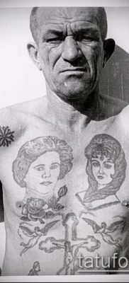 fénykép egy börtön tetoválásról (jelentése) - egy példa egy érdekes tetoválási rajzra - 038