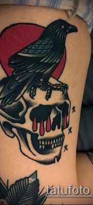 holló koponya tetoválás (jelentése) - példa egy érdekes tetoválási rajzra - 047
