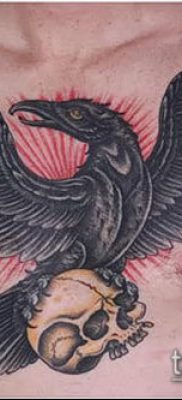 holló koponya tetoválás (jelentése) - példa egy érdekes tetoválási rajzra - 046