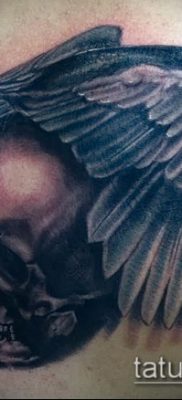 holló koponya tetoválás (jelentése) - példa egy érdekes tetoválási rajzra - 043