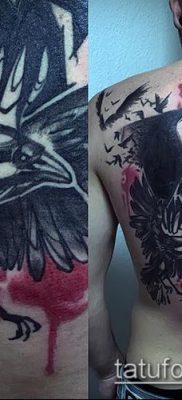 holló koponya tetoválás (jelentése) - példa egy érdekes tetoválási rajzra - 038