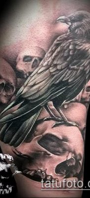 holló koponya tetoválás (jelentése) - példa egy érdekes tetoválási rajzra - 037