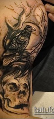 holló koponya tetoválás (jelentése) - példa egy érdekes tetoválási rajzra - 035