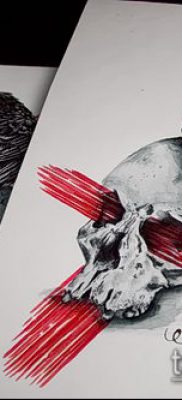 holló koponya tetoválás (jelentése) - példa egy érdekes tetoválási rajzra - 031