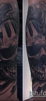 holló koponya tetoválás (jelentése) - példa egy érdekes tetoválási rajzra - 029