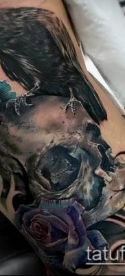 holló koponya tetoválás (jelentése) - példa egy érdekes tetoválási rajzra - 022