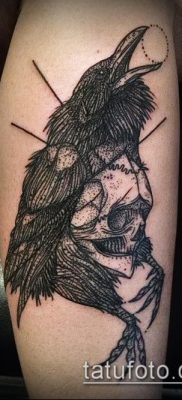 holló koponya tetoválás (jelentése) - példa egy érdekes tetoválási rajzra - 018