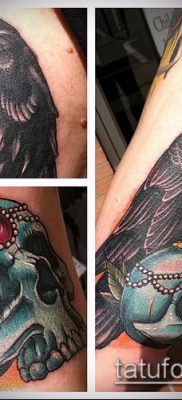 holló koponya tetoválás (jelentése) - példa egy érdekes tetoválási rajzra - 010