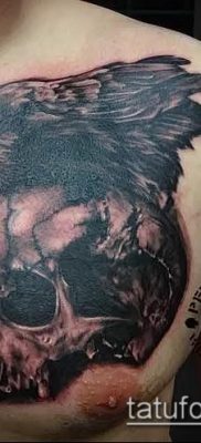 holló koponya tetoválás (jelentése) - példa egy érdekes tetoválási rajzra - 007