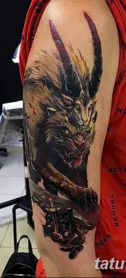 Fénykép egy manticore tetoválásról, keltezve 2018. 07. 31 -én №032 - tetováló manticore -