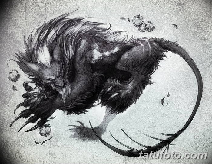 Fénykép egy manticore tetoválásról, keltezve 2018. 07. 31 -én №013 - tetováló manticore -