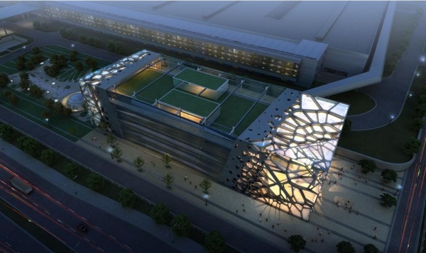 moderná architektúra zoomlion osvetlenie sídla spoločnosti