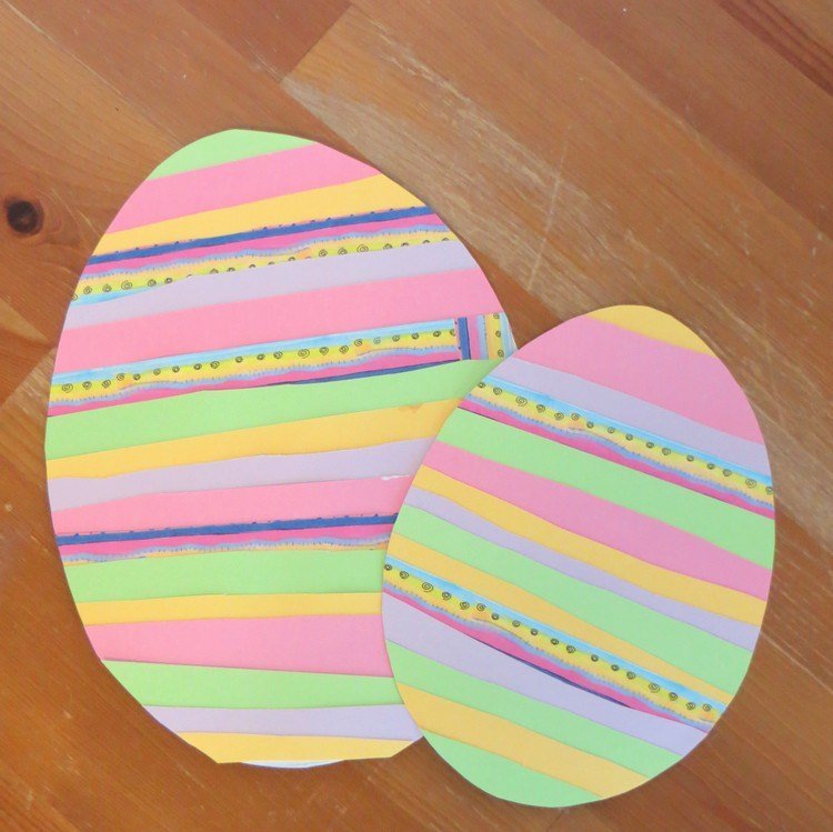 veľkonočné ručné práce s deťmi jednoduché veľkonočné vajíčka pásy papiera