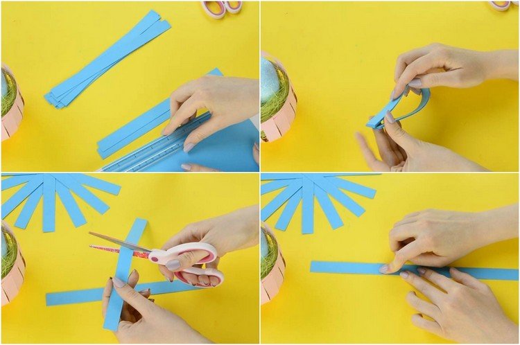 drotárske veľkonočné košíky s pásikmi papiera návod