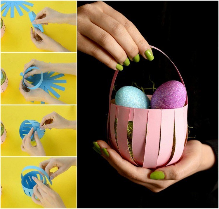 veľkonočné drotárske pásy papierových veľkonočných košov na veľkonočné vajíčka