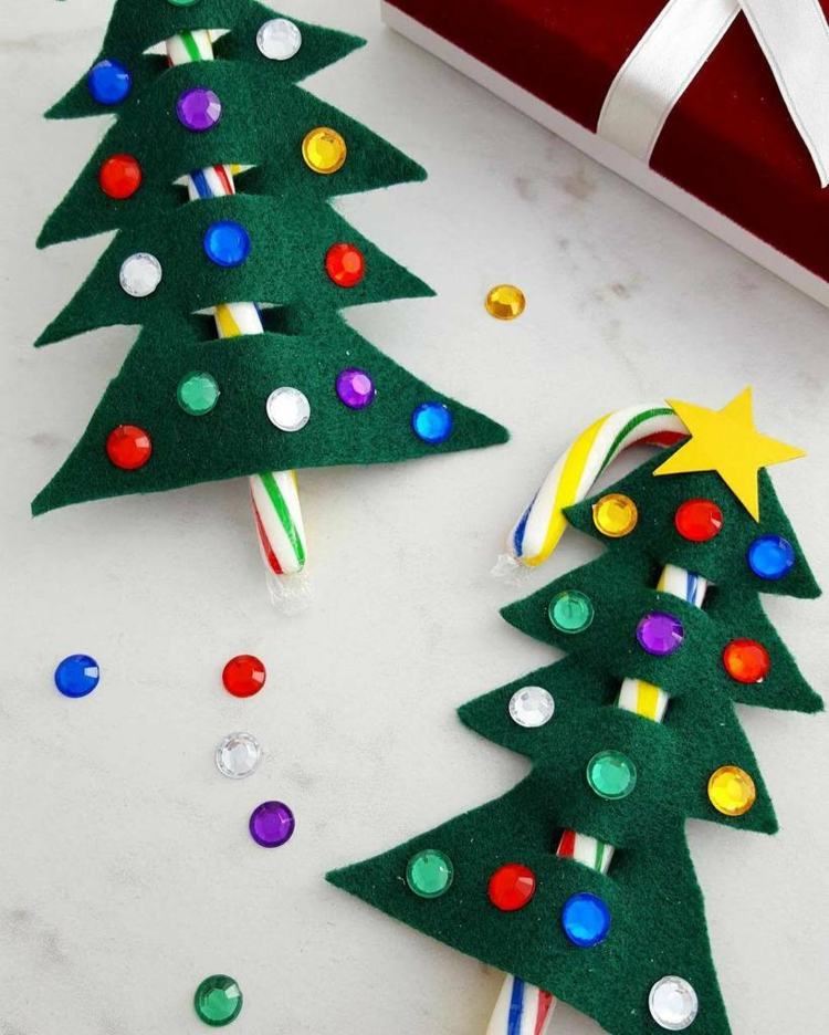 mini jedle drotár cukríky palice dekorácia kamienky plsť hviezda