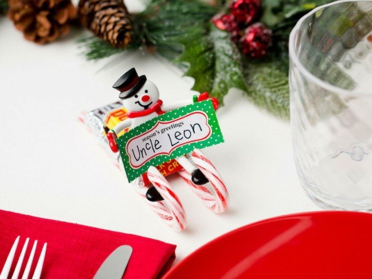 originálne nápady zástupný symbol sánky drotár cukríkové paličky menovka cukrík