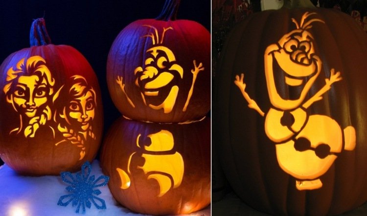 Tekvicová rezba Disney - dizajnové tekvice s mrazenými motívmi