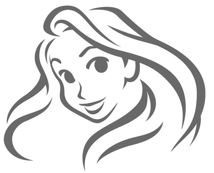 Šablóna na vyrezávanie Rapunzel pre halloweenske tekvice