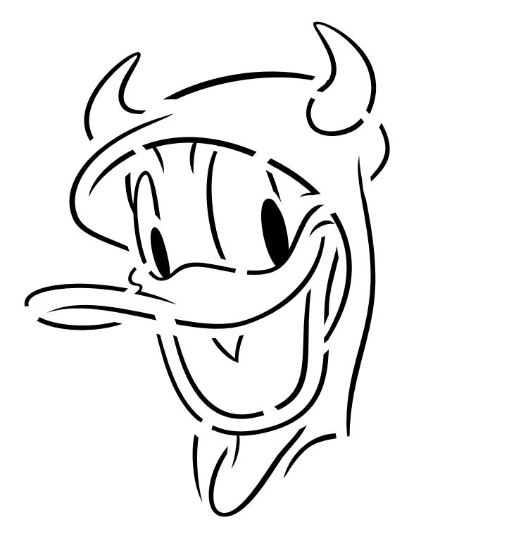 Vyberte si motívy Disney na vyrezávanie tekvice - Káčer Donald s čertími rohmi