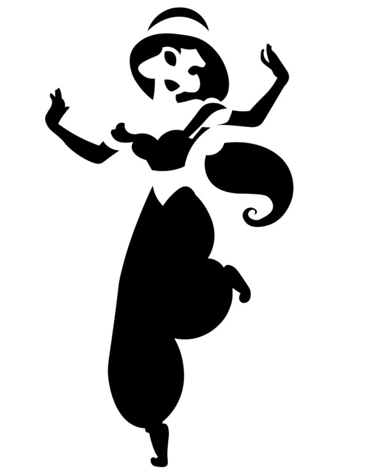 Princezná Jasmine ako kombinácia na vytesanie Aladina