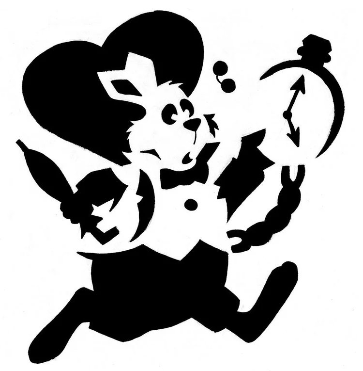 Zajačik z Alenky v ríši divov - pokročilá rezbárska šablóna