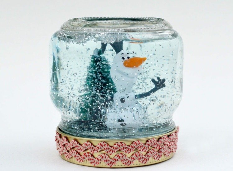 Ľadová kráľovná drotár snehová guľa-diy-nápad-olaf-snehuliak-jedľa