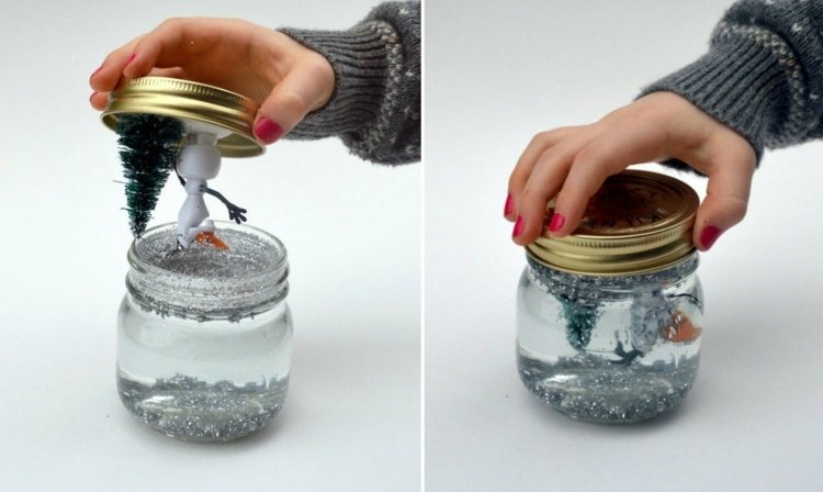 ľadová kráľovná-drotár-ľahké-ručné práce-nápad-zimná-téma-murárska nádoba-veko