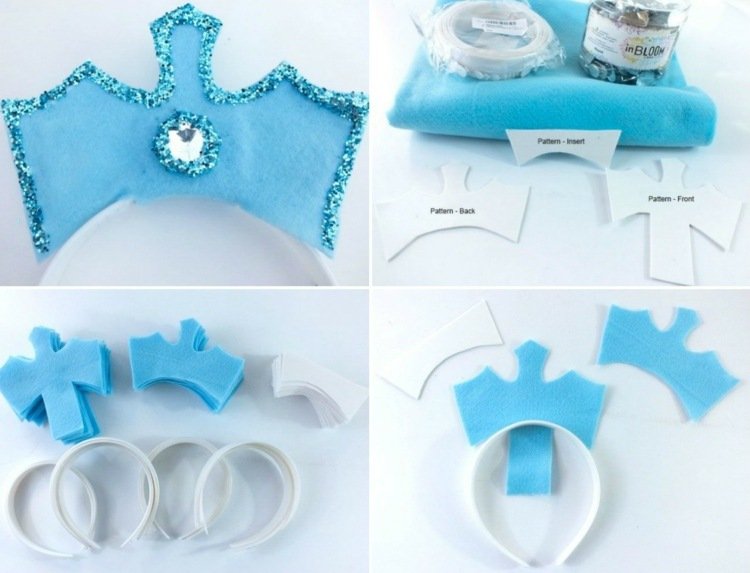 ľadová kráľovná drotár koruna-nápad-plsť-čelenka-návod