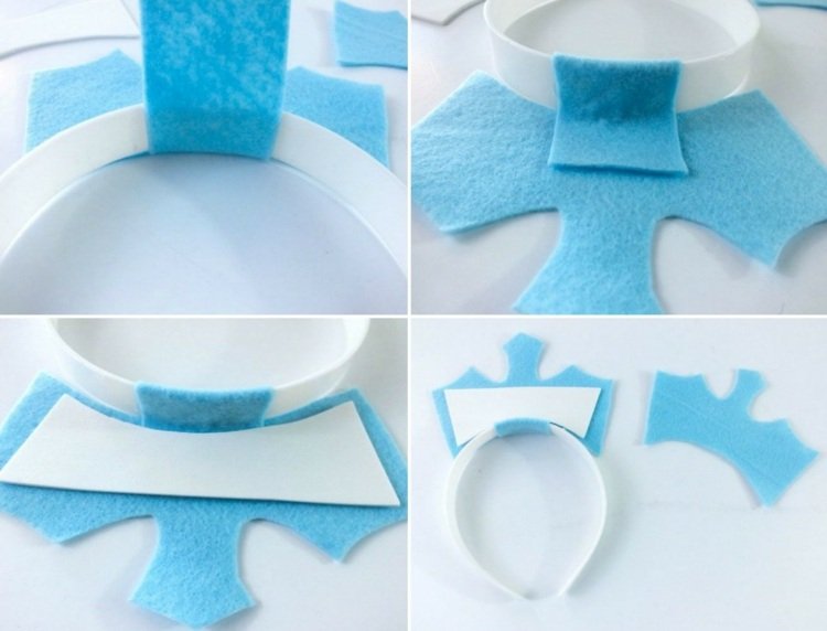 ľadová kráľovná-drotár-modrá-biela-plsť-tkanina-ľadové farby-párty-inšpirácia