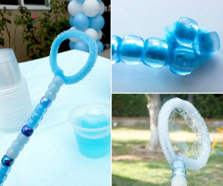 ľadová kráľovná-drotár-prútik-mydlo-bublina-tvar-plyšový-drôtený-čistič-guľôčky