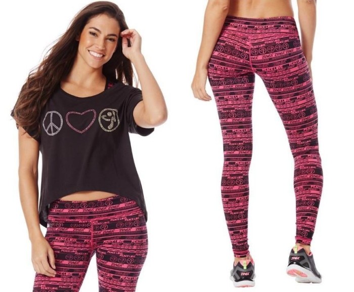 Zumba-damske-tricko-bezne-tricko-neformlne-leginy-vysoke-pohodlne tenisky