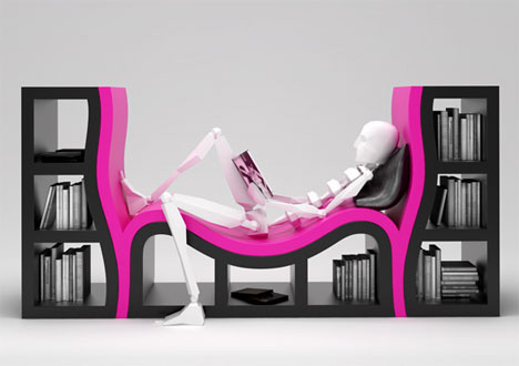 vstavaná polička na kreslo