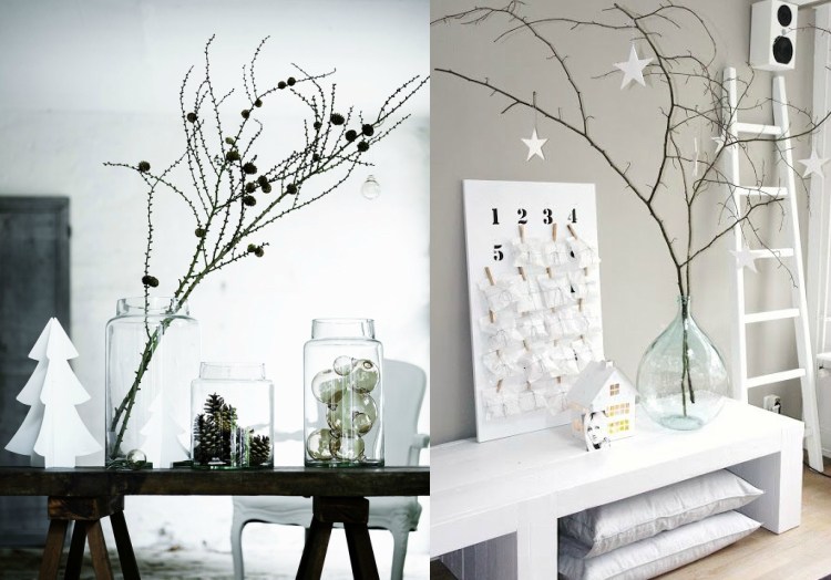 konáre dekorácia vianočná váza gla transparentná