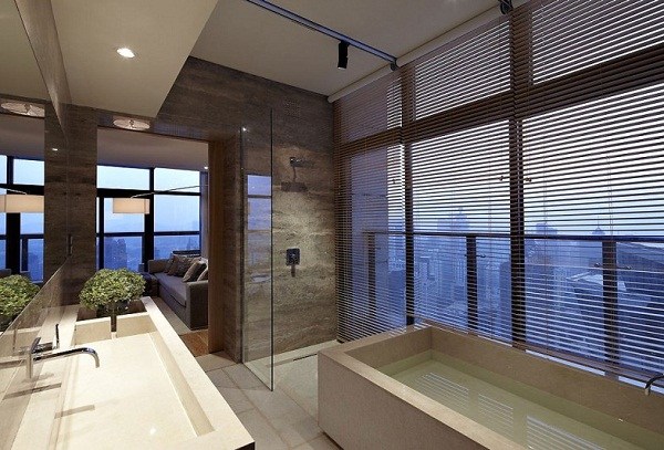 minimalistický interiér podkrovného bytu elegantný interiér podkrovného bytu