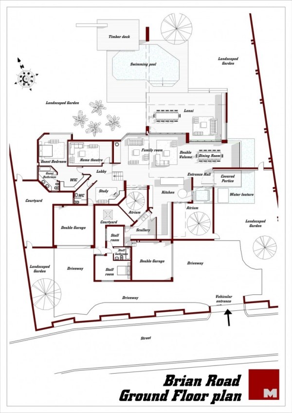 moderná vila johannesburg juhoafrická architektúra plán moderný architektonický plán vily Johannesburg