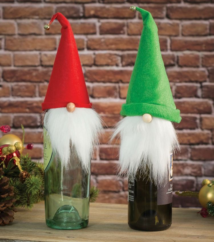 fľaša vína-fúzy-plsť-klobúk-trpaslíci-drotári